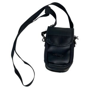 Optex Camera Bag Black Vegan Leather Adjustable Removable Neck/Shoulder Strap